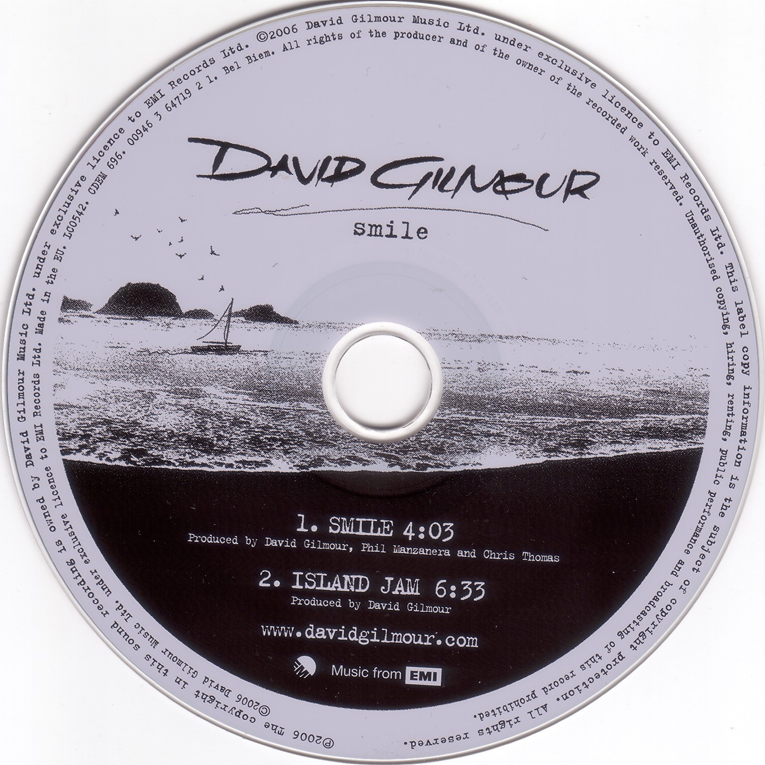 Copertina cd David Gilmour Smile CD, cover cd David Gilmour Smile