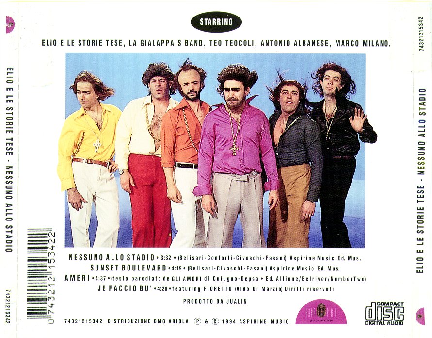 Copertina cd Elio E Le Storie Tese Nessuno Allo Stadio Back, cover cd Elio E Le Storie Tese Copertina cd Elio E Le Storie Tese Nessuno Allo Stadio Back, cover cd Elio E Le Storie Tese