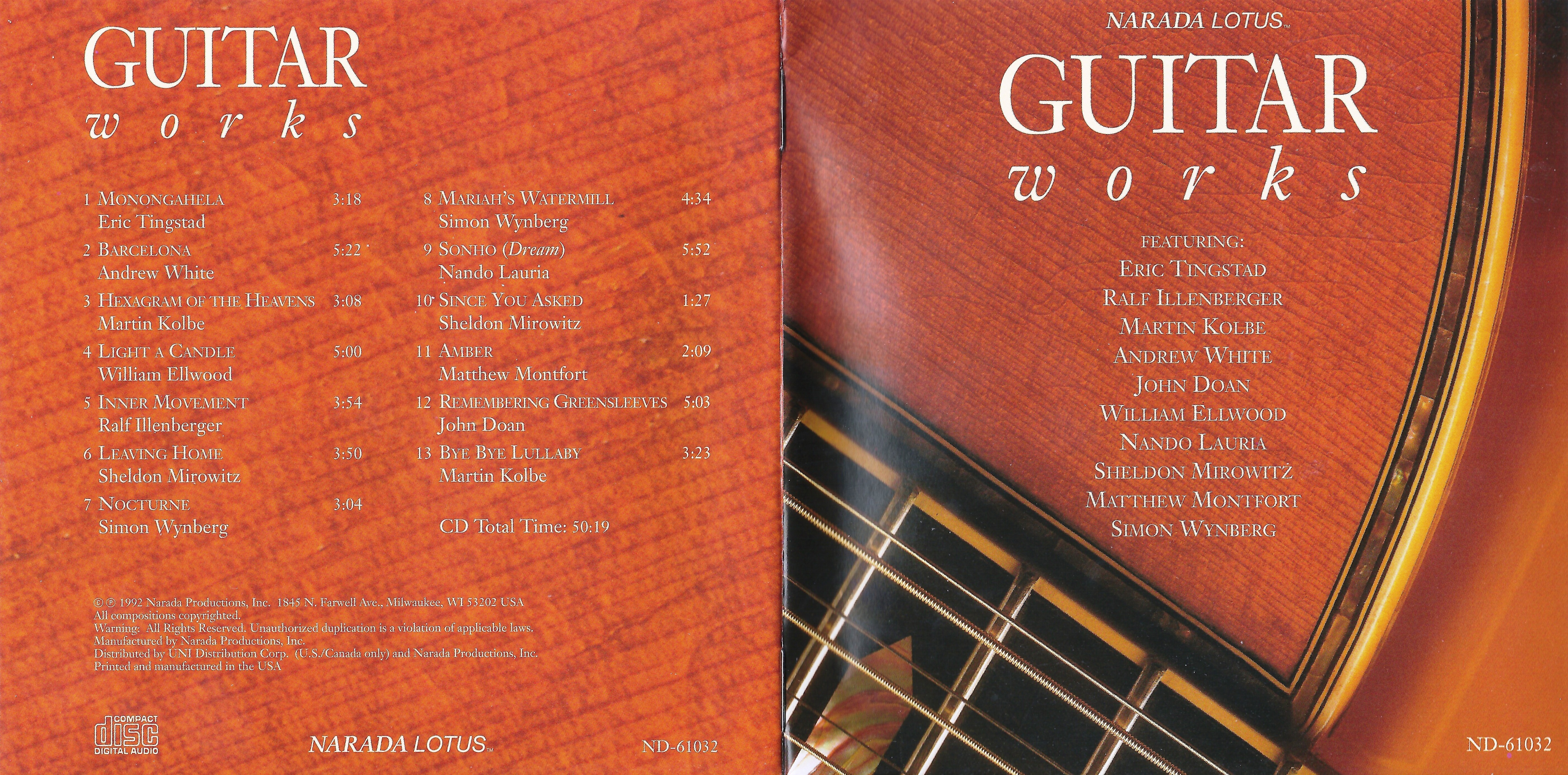 Copertina cd Guitar Works Booklet (110), cover cd Guitar Works