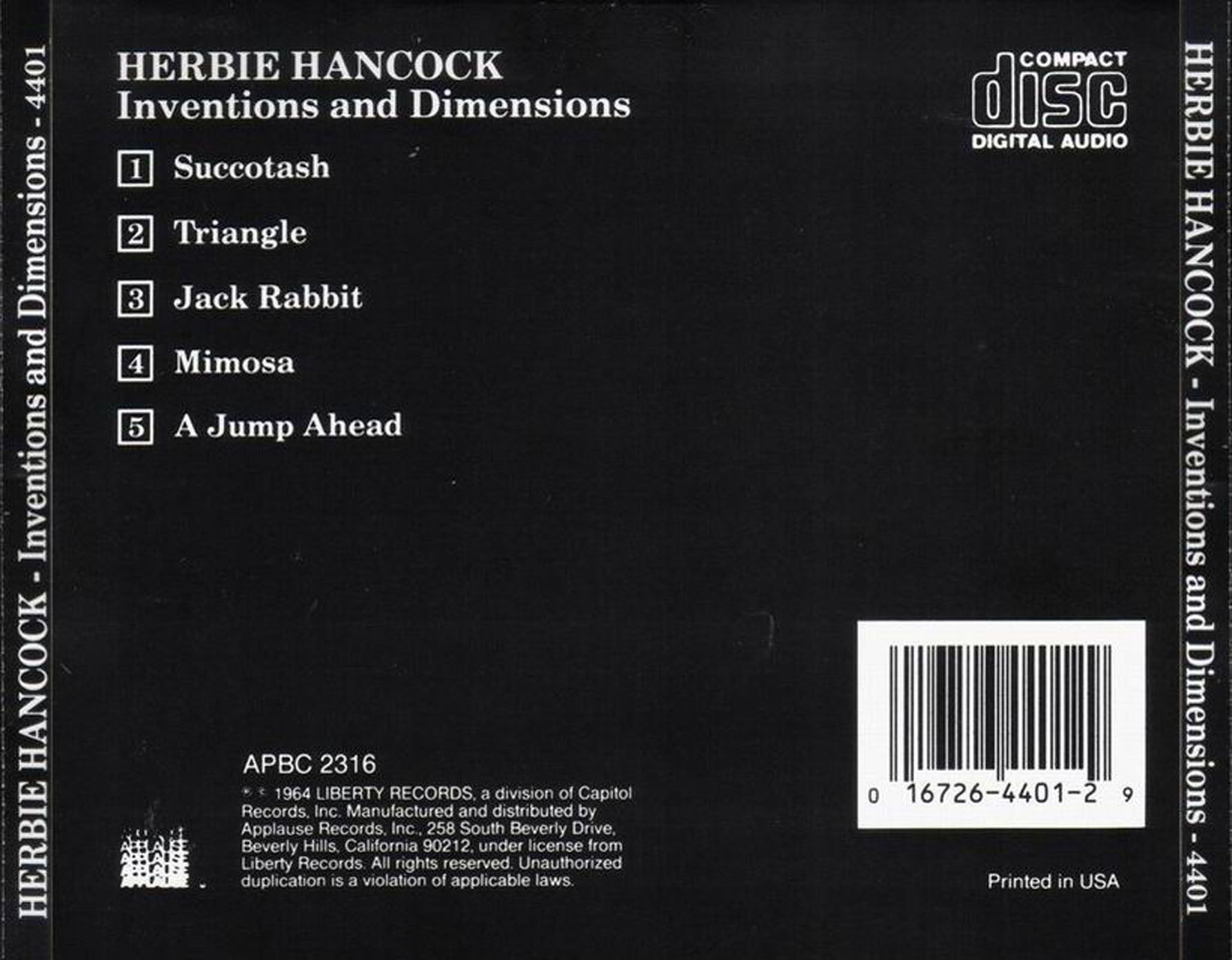 back of a cd case